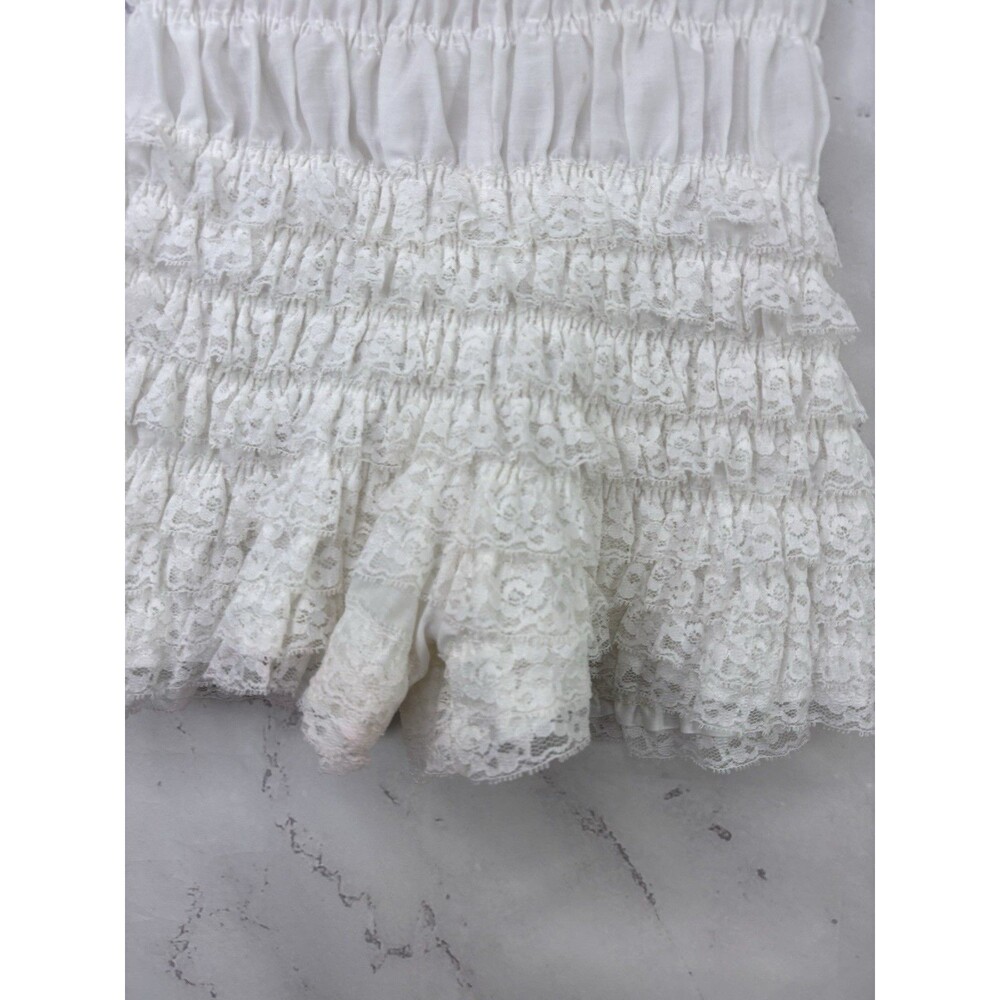Vintage 60s Ruffled Bloomers kawaii White Pettipants M Coquette Poofy Ruffle - Picture 14 of 16